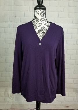 Josephine Chaus women's long sleeve button front cardigan size s stretch BB19